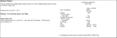Queso fresco Vega e Hijos 250g