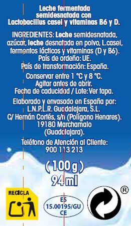 L Casei Alipende pack 6 natural azucarado