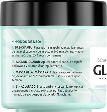 Mascarilla capilar Gliss 4en1 Hidratación 400 ml