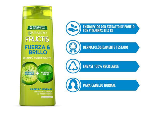 Champú fortificante Fructis 360ml fuerza&brillo