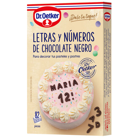 Letras y números para repostería Dr Oetker 60g chocolate