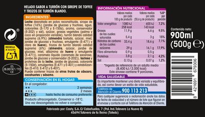 Helado en tarrina Alipende 900ml turr&oacute;n