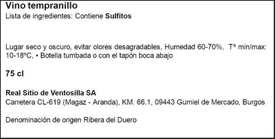 Vino tinto DO Ribera del Duero Prado Rey roble