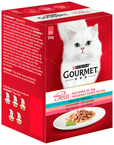 Comida h&uacute;meda gato Purina Gourmet mon petit pack 6