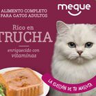 Comida h&uacute;meda gato Meque tarrina rico en trucha 100g