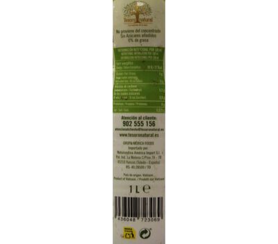 Agua de coco 0% azúcar añadido Tesoro Natural 1l