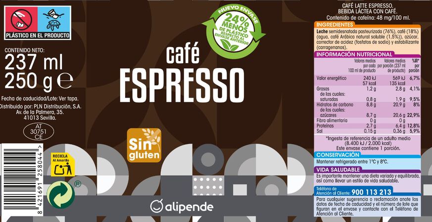 Café Alipende 237ml espresso intenso