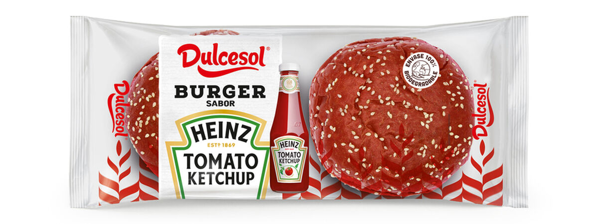 Pan hamburguesa Dulcesol 340g sabor Tomato Ketchup Heinz