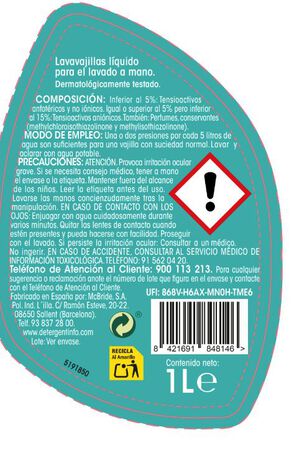 Lavavajillas Lanta 1l aloe vera