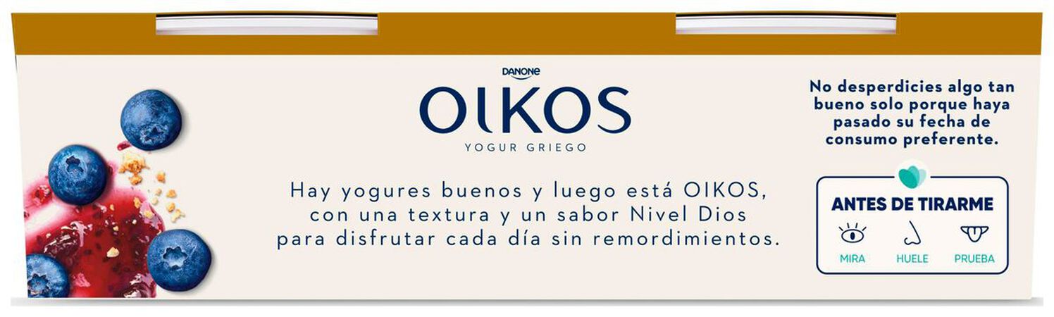 Yogur estilo griego Oikos pack 2 tarta de arándanos