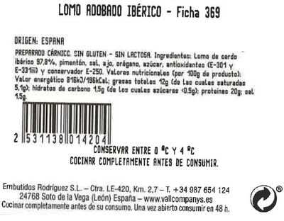 Lomo de cerdo ib&eacute;rico adobado
