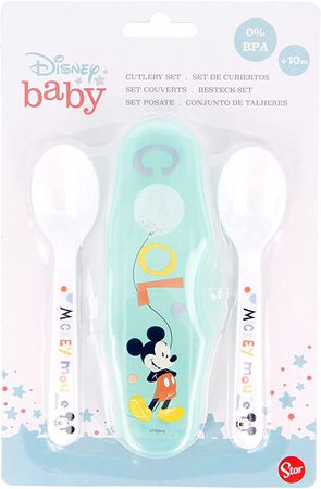 Set De Cubiertos Stor Mickey Con 2 Cucharas