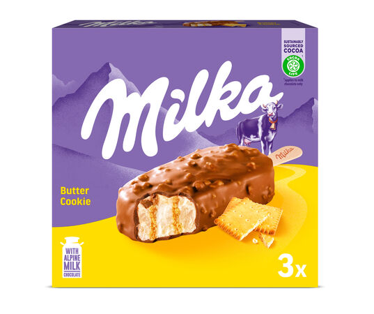 Helado Milka 3 uds butter cookie