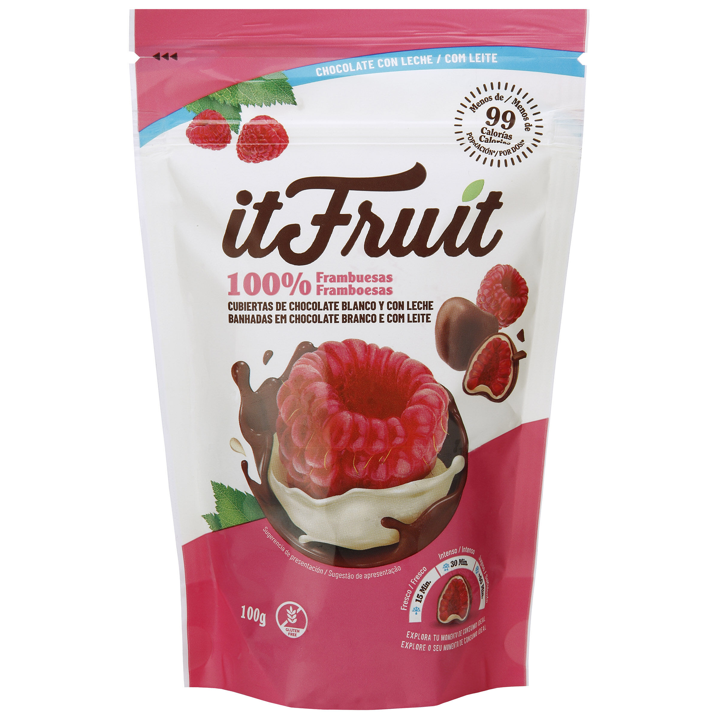 Frambuesa chocolate blanco con leche Itfruit