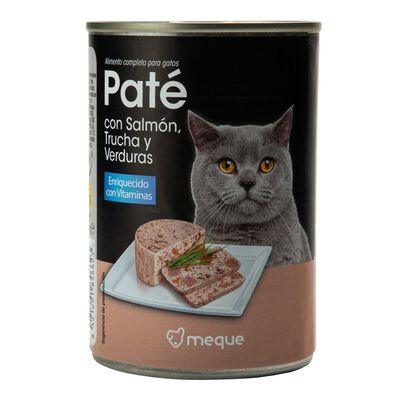 Alimento completo para gatos con salm&oacute;n, trucha y verduras Meque 400g