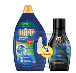 Detergente líquido Wipp Express 40 lavados higiene y anti olores +30 lavados Vernel floral