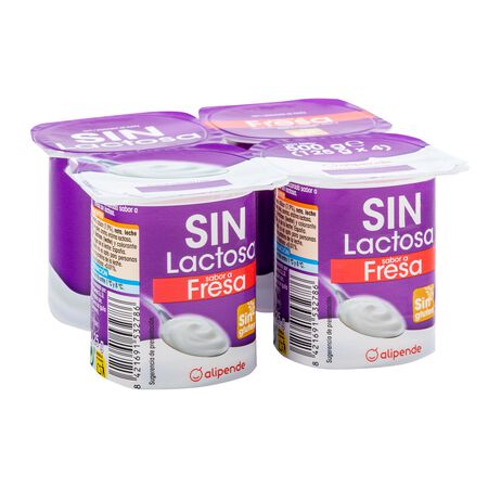 Yogur sin lactosa Alipende pack 4 fresa