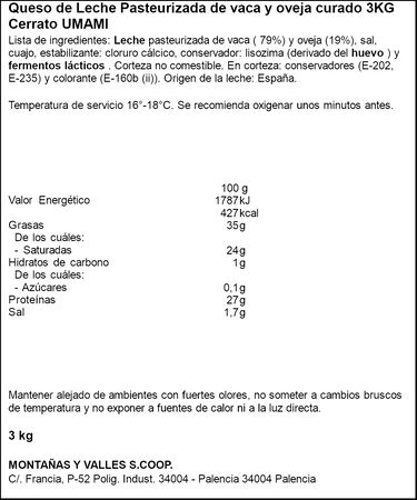 Lote: 200gr Queso Umami+200gr Queso Cava Barus+200gr Queso Azul Adictivo