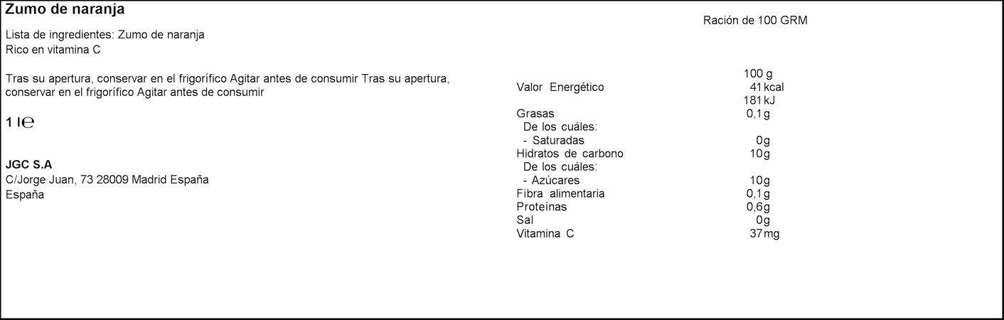 Zumo de naranja sin pulpa exprimido Don Simón 1l