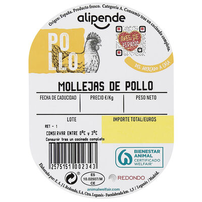 Mollejas de pollo Alipende 450g aproximadamente