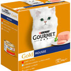 Comida húmeda para gato adulto Gourmet Gold Mousse con mix de pescados y carnes 8x85g
