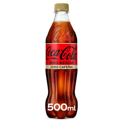 Refresco cola Coca-Cola botella 50cl zero azúcar zero cafeína