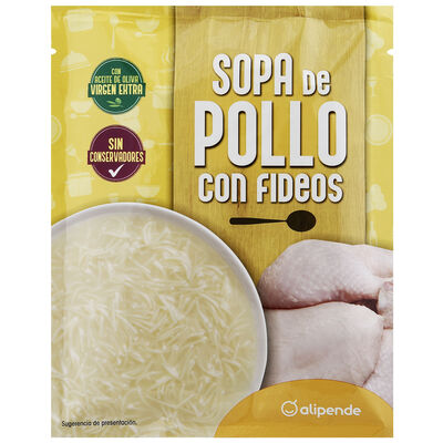 Sopa de pollo con fideos Alipende 66g