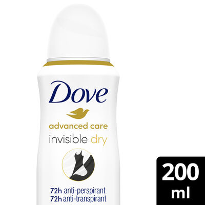 Desodorante en spray advanced care Dove 200ml invisible