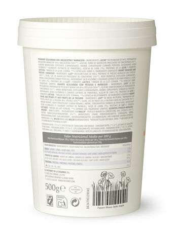 Yogur artesano Pastoret 500gr Melocot&oacute;n y maracuy&aacute;