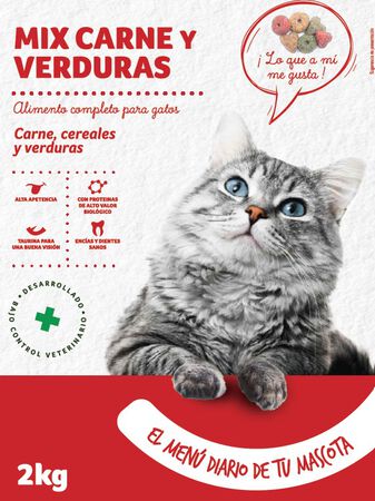 Alimento completo para gato Meque carne y verdura 2kg