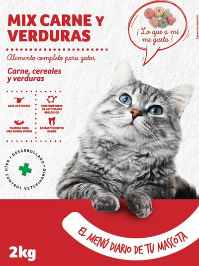 Alimento completo para gato Meque carne y verdura 2kg
