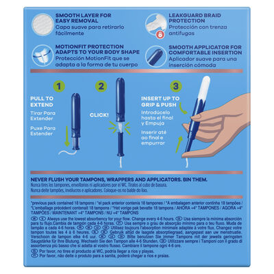 Tamp&oacute;n Tampax Pearl Compak Super Con Aplicador  20 Unidades