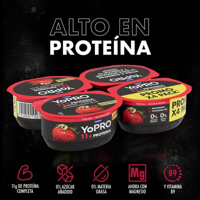 Yopro Proteína Danone Pack 4 Sabor Fresa