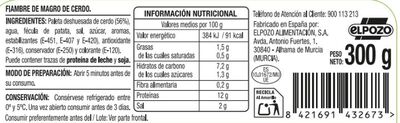 Fiambre de s&aacute;ndwich en lonchas Alipende 300g