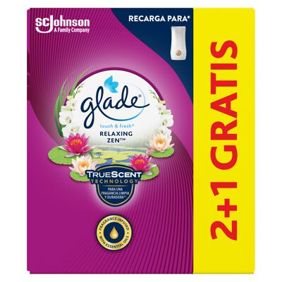 Ambientador Glade toque recambio 2+1 unidades Relax Zen