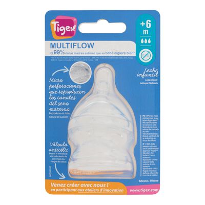 Tetina silicona Tigex pack 2 boca ancha desde 6meses