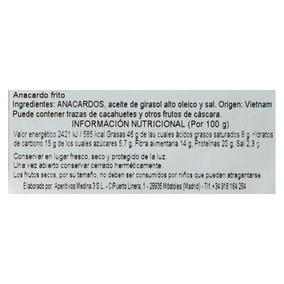Anacardo Medina 200g frito