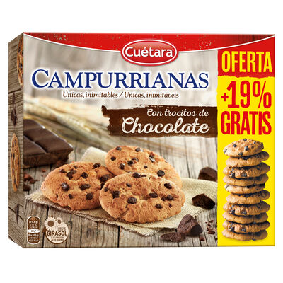 Galletas de chocolate Campurrianas 350g + 66g