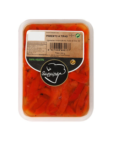 Pimientos en tiras al horno de leña Suquipa 250g