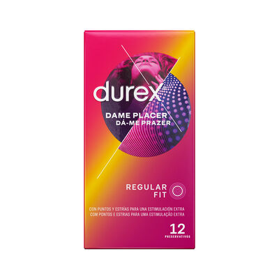 Preservativos Durex 12 uds dame placer con puntos y estr&iacute;as