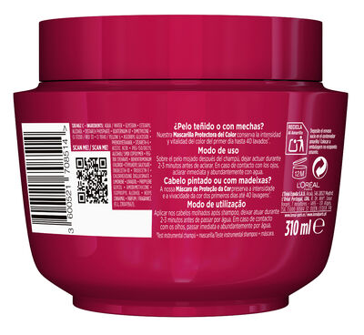 Mascarilla capilar protectora Elvive 310ml Color Vive cabello teñido