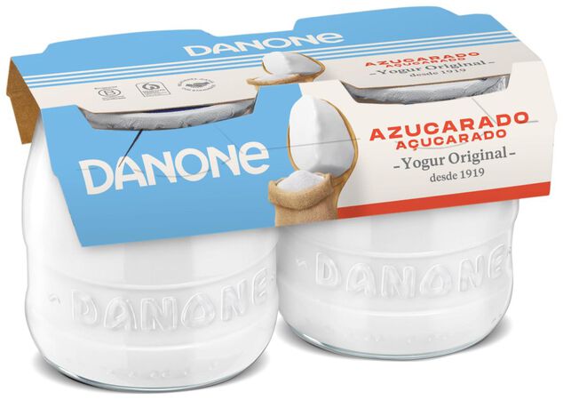 Yogur original Danone pack 2 azucarado