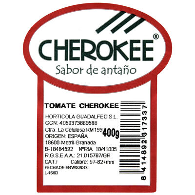 Tomate cherokee bandeja 400g
