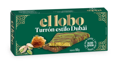 Turrón estilo Dubai con pistacho El Lobo 150g