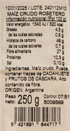 Maíz crudo Alipende 250g