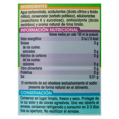 Refresco lima-lim&oacute;n Alipende botella 2l zero