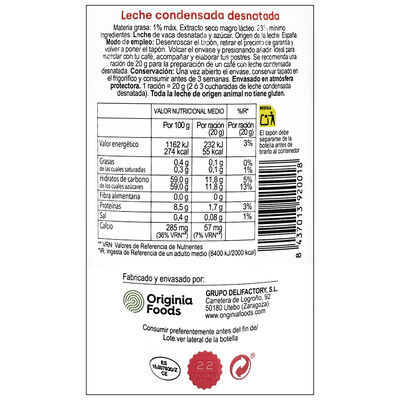 Leche condensada Benestare 450 gr desnatada
