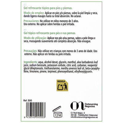 Gel refrescante Ecofeet con mentol y aloe vera 300 ml