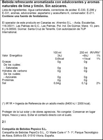 Refresco lima-limón 7Up 2l zero