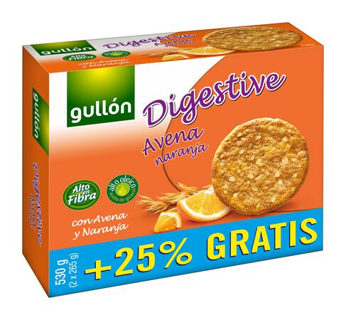 Galleta digestive Gullón 425g con avena y naranja